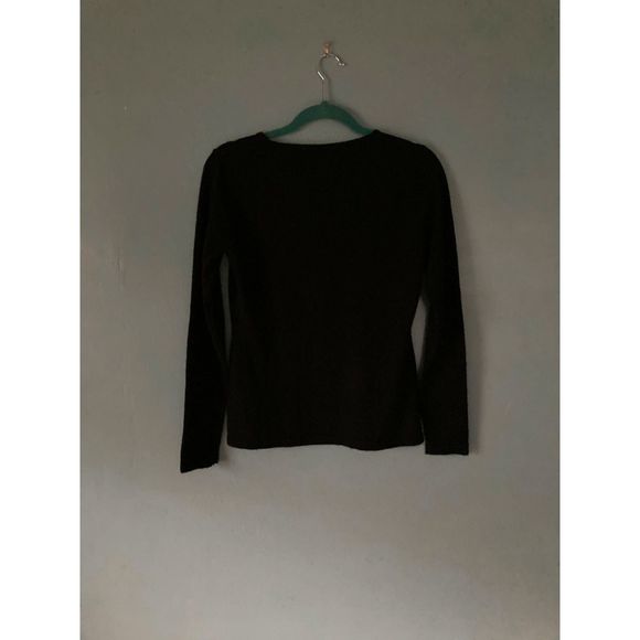 Spring + Mercer women's black crewneck heart sweater size medium - Picture 3 of 3